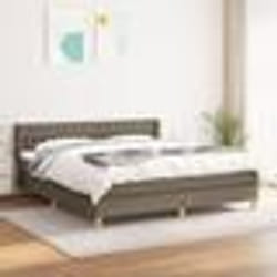 vidaXL Sommier à lattes de lit avec matelas Taupe 180x200 cm Tissu 3130533