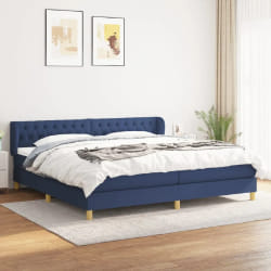 vidaXL Sommier Bleu 200x200 cm - Tissu