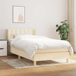 VidaXL Sommier à lattes avec matelas - Crème, 100x200 cm