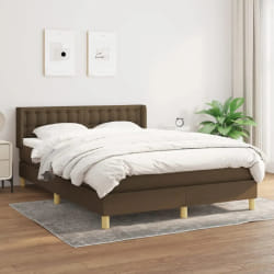 vidaXL Sommier à lattes Marron foncé 140x190 cm