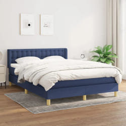 VIDAXL Sommier à lattes et matelas 140x200 - Bleu