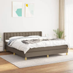 VIDAXL Sommier à lattes et matelas 160x200 - Taupe