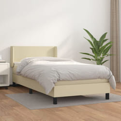 Vidaxl - Sommier À Lattes De Lit Avec Matelas Crème 100x200cm Similicuir
