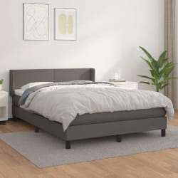 vidaXL Sommier à lattes avec matelas 140x190 - Gris