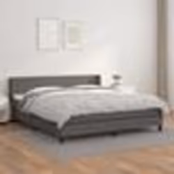 vidaXL Sommier à lattes de lit avec matelas Gris 160x200 cm Similicuir - 160 x 200 cm