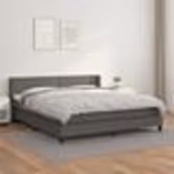 vidaXL Sommier à lattes de lit avec matelas Gris 180x200 cm Similicuir - 180 x 200 cm
