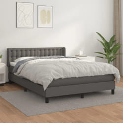 VIDAXL Sommier à lattes avec matelas 140x190 cm - Gris