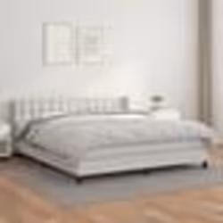 vidaXL Sommier à lattes de lit avec matelas Blanc 160x200cm Similicuir - 160 x 200 cm