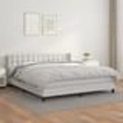 vidaXL Sommier à lattes de lit avec matelas Blanc 160x200cm Similicuir - 160 x 200 cm