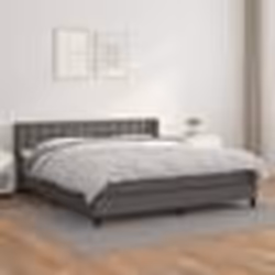 vidaXL Sommier à lattes de lit avec matelas Gris 180x200 cm Similicuir - 180 x 200 cm