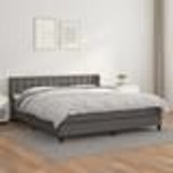 vidaXL Sommier à lattes de lit avec matelas Gris 180x200 cm Similicuir - 180 x 200 cm