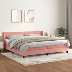 Vidaxl - Sommier à lattes de lit avec matelas Rose 200x200 cm Velours