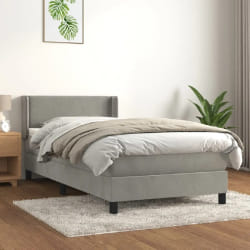 vidaXL Sommier à lattes avec matelas 80x200 cm - Gris clair