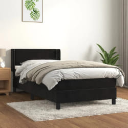 vidaXL Sommier à lattes avec matelas - Noir 100x200 cm