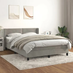 VIDAXL Sommier à lattes avec matelas - Gris clair