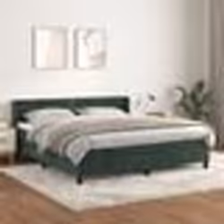vidaXL Sommier à lattes de lit et matelas Vert foncé 180x200cm Velours - 180 x 200 cm