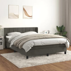 VIDAXL Sommier à lattes Velours Gris foncé 140x190