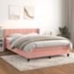 vidaXL Lit à sommier tapissier avec matelas Rose 140x190 cm Velours 3130960