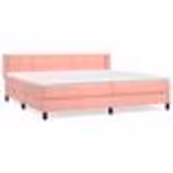 3130984 vidaXL Lit à sommier tapissier avec matelas Rose 200x200 cm Velours
