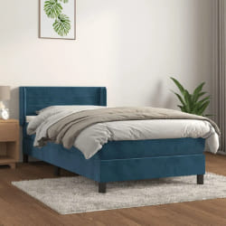 VIDAXL Lit Bleu foncé 80x200 cm - Velours