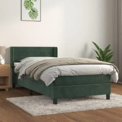 VIDAXL Lit sommier et matelas Vert foncé 90x190 cm