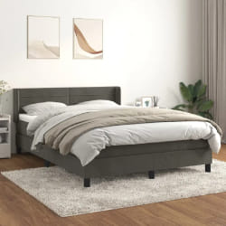 vidaXL Sommier et matelas 140x190 cm - Gris foncé