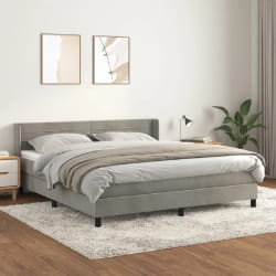 VIDAXL Sommier à lattes avec matelas 180x200 - Gris clair