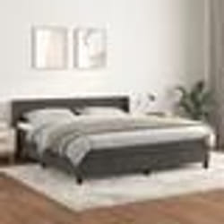 vidaXL Sommier à lattes de lit et matelas Gris foncé 180x200cm Velours - 80 x 200 cm