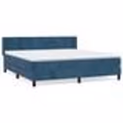 vidaXL Sommier à lattes de lit et matelas Bleu foncé 180x200cm Velours - 180 x 200 cm