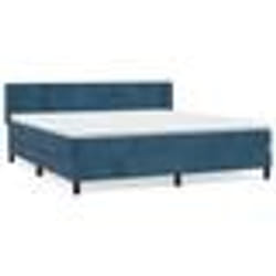 vidaXL Sommier à lattes de lit et matelas Bleu foncé 180x200cm Velours - 180 x 200 cm