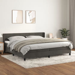 Vidaxl - Sommier à lattes de lit et matelas Gris foncé 200x200cm Velours