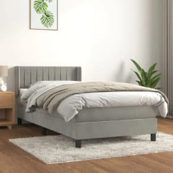 VIDAXL Sommier et Matelas Gris Clair 80x200 cm