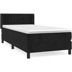 Vidaxl - Sommier à lattes de lit avec matelas Noir 90x200 cm Velours