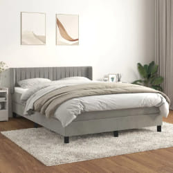 VIDAXL Sommier à lattes avec matelas Gris clair