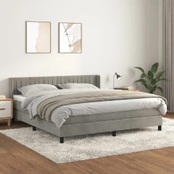vidaXL Sommier avec Matelas Gris Clair 160x200 cm
