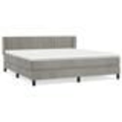 vidaXL Sommier à lattes de lit et matelas Gris clair 180x200cm Velours - 180 x 200 cm