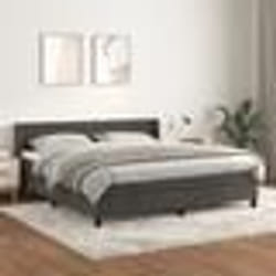 vidaXL Sommier à lattes de lit et matelas Gris foncé 180x200cm Velours - 180 x 200 cm