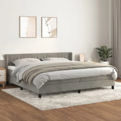 VIDAXL vidaXL Sommier avec matelas - Gris clair 200x200 cm