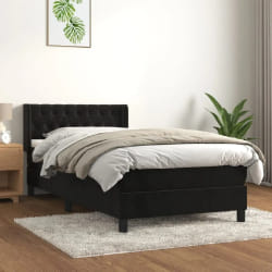 VIDAXL Sommier à lattes et matelas 90x190 cm - Noir