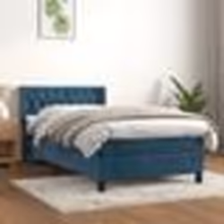 vidaXL Sommier à lattes de lit avec matelas Bleu foncé 90x190 cm - 90 x 190 cm