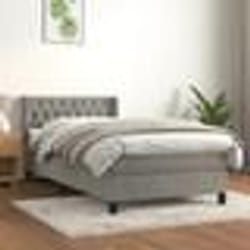 vidaXL Sommier à lattes de lit et matelas Gris clair 90x200 cm Velours - 90 x 200 cm