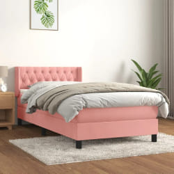 vidaXL Sommier à lattes avec matelas - Rose 100x200 cm