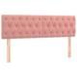 vidaXL Sommier à lattes de lit avec matelas Rose 140x200 cm Velours - 140 x 200 cm