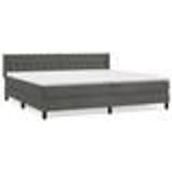 vidaXL Sommier à lattes de lit et matelas Gris foncé 200x200cm Velours - 200 x 200 cm