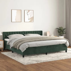 VIDAXL Sommier à lattes de lit avec matelas - Vert foncé - 200x200 cm