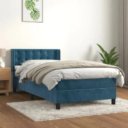 vidaXL Sommier à lattes Bleu foncé 80x200 cm Velours