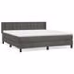vidaXL Sommier à lattes de lit et matelas Gris foncé 160x200cm Velours - 160 x 200 cm