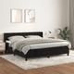 vidaXL Sommier à lattes de lit et matelas Noir 160x200 cm Velours - 160 x 200 cm