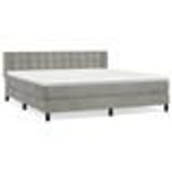 vidaXL Sommier à lattes de lit et matelas Gris clair 180x200cm Velours - 180 x 200 cm
