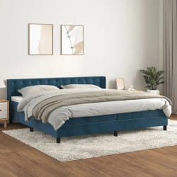 vidaXL Sommier à lattes de lit 200x200 cm Velours Bleu
